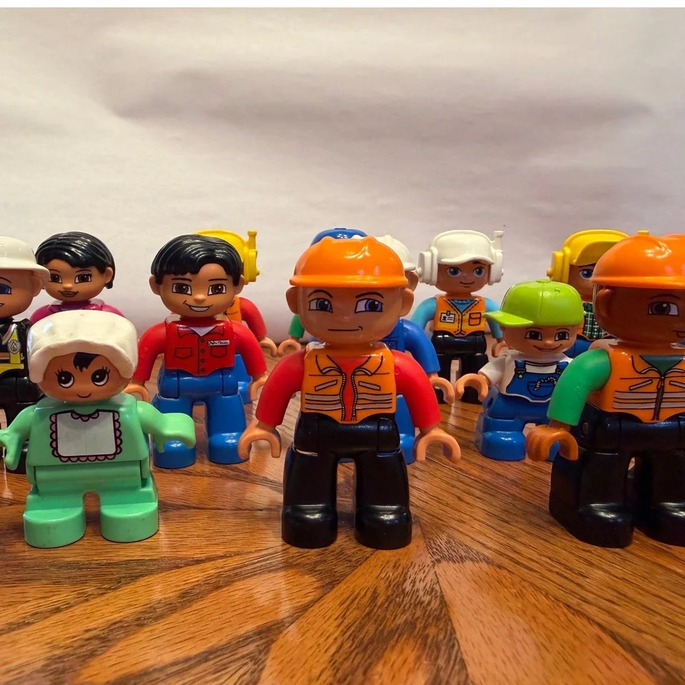 LEGO Duplo Community People Figure Lot 14pc Construction People Figures Baby - Picture 9 of 10
